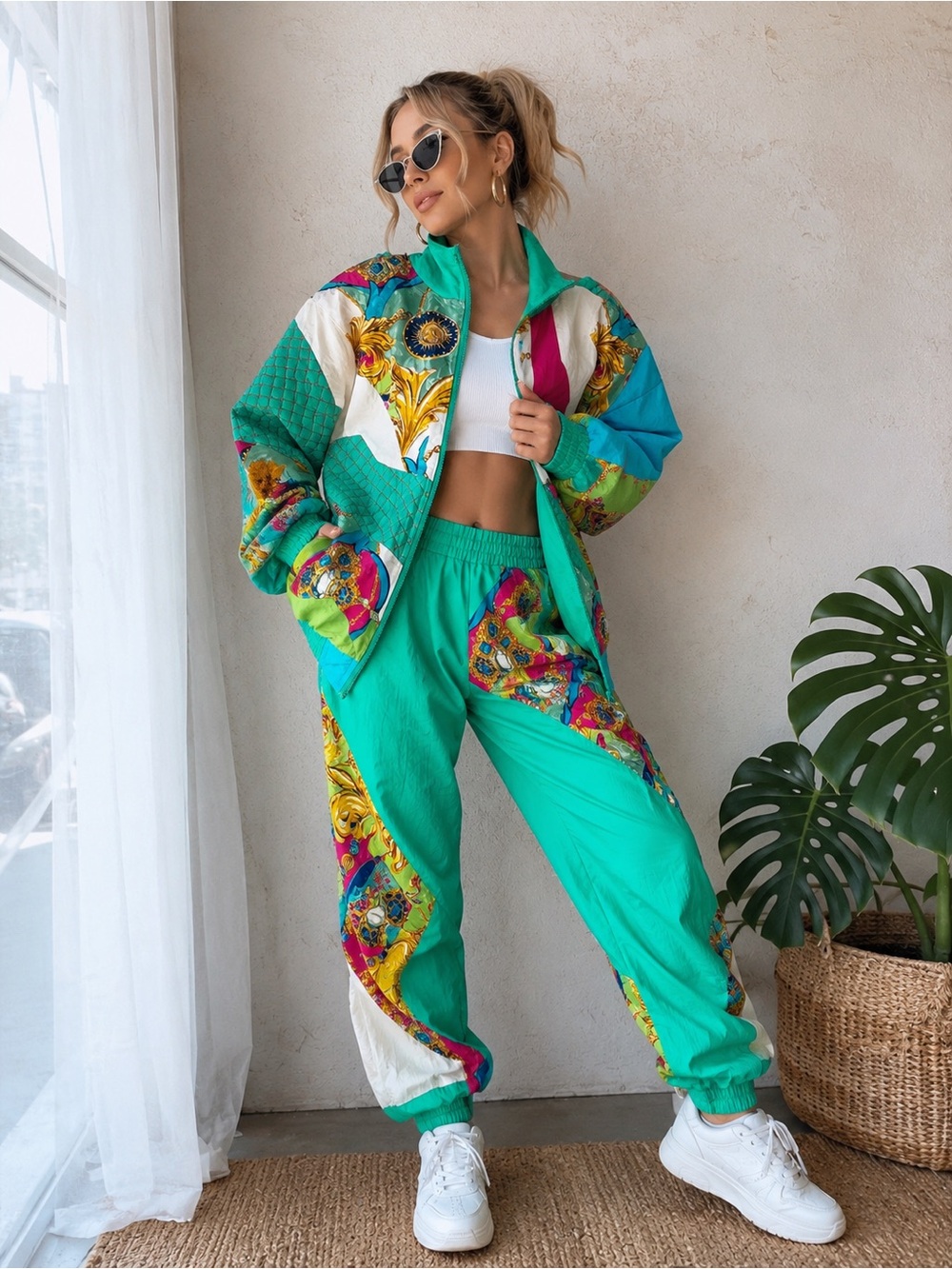 Y2K Celestial Colourblock lined Track Suit